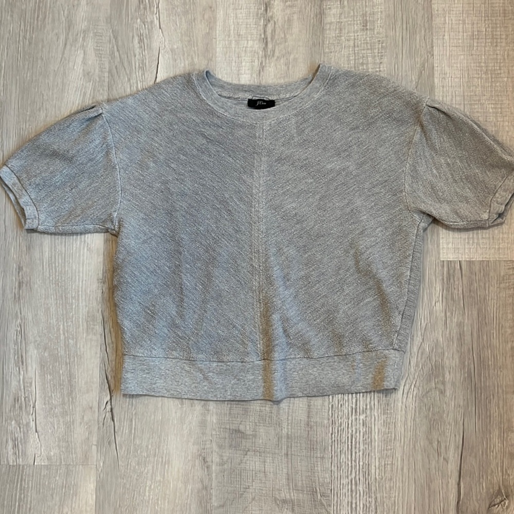 J. Crew Puff Sleeve Sweatshirt - Grey
